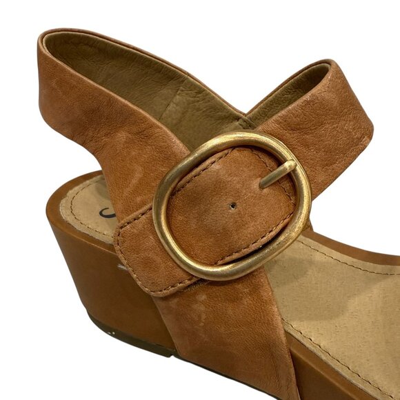 Söfft Vaya Leather Wedge Sandals Adjustable Strap Comfort Soft Footbed Size 9 M - Picture 10 of 13